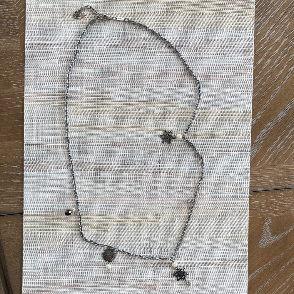 Sabika Silver Necklace with Star Accents